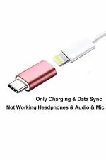 Branded Original Metal Mini iphone Lightning to Type-C Adapter, Not Working Headphones & Audio & Mic, Only Working for Data Syncing and Charging Adapter (Assorted Colours - Pack Of 1)