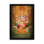 Dharvika Innovations Multicolor Sparkle Vinyl Ganesh Photo Frames For Wall, 11 X 14 Inch