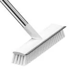 DORLANK 2 in 1 Bathroom Cleaning Brush with Wiper and Long Handle White Scrubbing Tiles and Floor Brush Efficient Cleaning for Wall, Kitchen, Bathroom