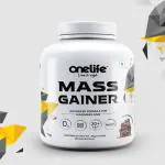 Onelife Advanced Formula Mass Gainer Protein Supplement Powder for Muscle Gain | 20g Protein, 120g Carbs, Chocolate Flavour - 3kg