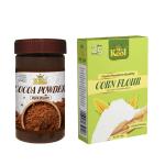 Mr.Kool Dark Brown Cocoa Powder 100gm and Corn Flour 1kg.Pack of 2 . Combo (100gm, 1kg.)