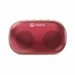 Toreto Bang Mini 6W Dual Audio Drivers TWS Portable Bluetooth 5.0 Speaker, Fast Charging Long Play Time & Type C Charging Cable Included (Rouge)