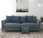 Bigger Fish Set of 5 Decorative Self Design Chennile Cushion Covers for Living/Bedroom - Blue (S1) , (16x16 Inches)