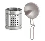 Blue Wonder Stainless Steel Cutlery Holder With Stainless Steel Whisk ,Steel Egg Beater and (Multicolour, Pack of 2)