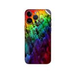 GADGETSWRAP Printed Vinyl Skin Sticker for Apple iPhone 14 Pro - rainbow colored textile