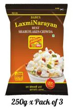 BABUS Laxminarayan Sabuflakes Chiwda 0.75kg ( 250g * pack of 3 )