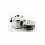 Girivar Stainless Steel Idly Cooker With 4 Plate (16Idlies)