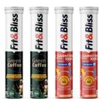 Fit&Bliss Green Coffee for Weight Management and L-Carnitine L-tartrate 1000 mg Watermelon Flavour Carnipure Lonza Burns Fat into Energy, 15 Tablets (pack of 2 Each)