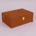 Each and Everything Luxury Classic Ornament Decorative Velvet Suede Trunk Box |Decorative Boxes for Gifting and Storage by Each And Everything (Brown)