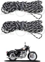 Zieozed White, Black Nylon Crash Guard And Backrest Bike Rope For Royal Enfield Classic 350, Classic 500, Classic Chrome, Classic Desert Storm, Continental Gt (Pack Of 2)