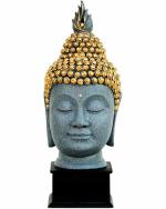 Craft Junction Antique and Handcrafted Polyresin Meditating Little baby Monk Buddha Smoke Backflow Cone Incense Holder with 10 Incense Cones Decorative Showpice - 12 cm