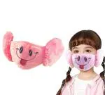 ZURU BUNCH Kids Reusable Windproof Anti Dust Half Face Mask Mouth Masks with Earmuffs Warm mask 2-12 years old kids