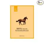 BonnyHill Mayu (Horse Oil) Nourishing Sheet Mask (5Pcs Pack) Skin Lightening, Glowing, Hydrating, Nourishing, Brightening, Calming Face Sheet Mask Korean Formula For Men & Women