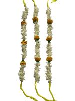 Dazz Look Artificial Scented Mogra Flower with 3 Yellow Red Rose Flower Gajra for Women and Girl, Premium Quality, Pack of 3