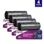 Ezee Black Garbage Bags 17 inch x 19 inch 30 pcs (Pack of 4)