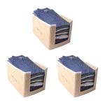 PrettyKrafts Beige Foldable Shirt Stacker Shirts and Clothing Organizer(Set of 3)