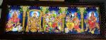 Framtastic 5-in-1 Gods Pooja Rectangular Photo Frame of Lakshmi Ganesha, Saraswati Ram Pattabhishekam Lord Venkateshwara Shiva Family and Maa Durga