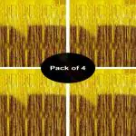 Propsicle 4 pcs 3ftx6ft Golden Foil Curtains Birthday Decoration for Boys Girls, Anniversary, Bachelorette, Baby Shower, Golden Foil Fringe Tinsel Curtain - Pack of 4