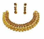 Gyaan Jewels Handmade Gold Plated Alloy Earring and Necklace Set White (Girls, Baby Girls, Women) (Pack of 1) Free Size