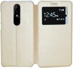 BINTAGE Flip Cover for Nokia TA-1102 / Nokia 5.1Plus (Gold, Dual Protection)