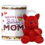 GIFT MY PASSION Happy Birthday Mom Coffee Mug 350 ml & Red Cushion | Gift for Mother on her Birthday