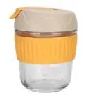 NIYA TRENDZ (Multi Colour)Coffee Mug Juice Mug Cold Mug Glass Coffee Mug with Lid Juice Cup Coffee Cup Travel Juice Cup Glass Mug Pack of 1 - 350 Ml