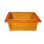 DKON Wooden Wicker Basket With Single Partition For Modular Kitchen (Size : 22.5
