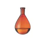 ABGIL Borosilicate Glass Amber Color Pear Shaped Recovery Flask - Single Neck Round Bottom (Capacity 2000ml) - Compatible For Rotary Vacuum Evaporator