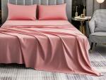 RC My Mini Bazaar Plain Solid Bedsheet King Size bedsheets Plain Cotton Bedsheets for Double Bed with Two Pillow Cover (Size 90 * 100, Pink)