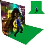 HIFFIN 8 x 20 ft. Chroma Key, Non-Woven Fabric Solid Color Green Screen Photo Backdrop Studio Photography, Non-Gloss Reflective Fabrication, A - Grade Premium Green Backdrop Screen