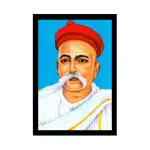 Dharvika Innovations Synthetic Bal Gangadhar Tilak Painting Home Decorative Gift Item With Frame, 14 X 20 Inch