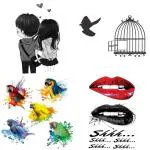 Temporary Tattoowala Love Designs Pack of 4 Temporary Tattoo Sticker For Men and Woman Temporary body Tattoo