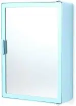Pgen Blue Plastic Bathroom Mirror Storage Shelf Bracket, 10 X 14 X 4 Inch