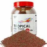 TUNAI Fish Food for Aquarium with 26-Percentage Protien Aquarium Fish Food for All Small and Medium Tropical Fishes 450g (Pack of 1)