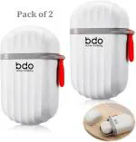 KUBAVA Travel Soap Box, Soap Holder with Cover Portable Soap Bar Holder for Camping (White, Grey), Pack of 2