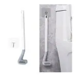 Indian andSqinelli Western Toilet Cleaning Brush with Slim No-Slip Long Handle, Flex Toilet Brush Anti-Drip Set, 360 Degree
