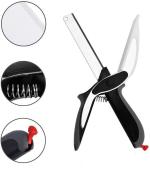 Fitaza Clever Cutter 2In1 Food Chopper Multi Function Kitchen Vegetable Scissors Cutter Vegetable Chopper (1 Clever Cutter)