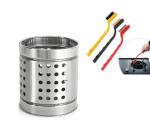 FIRST FRONT Stainless Steel Cutlery Holder With 3 Pcs Wire Brush and (Multicolour, Pack of 2)