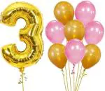 FANEX Latex Solid 3rd Happy Birthday Decoration Combo (Pack of 73)