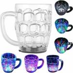 MSclassy Multi Purpose Fiber Glass Drinking Cup with Inductive Rainbow color cup with LED Light