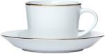 Goodhomes SONAKI Pack of 12 Bone China Tea & Coffee Cup Saucer with Gold Rim (Set of 6pcs Cup & 6pcs Saucer) (White, Cup and Saucer Set)