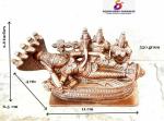 Searchers paradise Copper Idols of god Sri Ranganathar with Goddess Lakshmi 2.6 inches, 530 Grams, Patina Antique Finish, Pack of 1 Piece