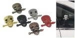 Incognito Stabbed Skull Emblem Sticker for All Cars. Bikes, Metal (Silver)