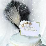 Party Propz Birthday Cake Topper With Feathers, Balls And Crown (Set Of 6)