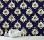 RoseCraft Latest Stylish Damask Design Peel & Stick Large Size self Adhesive Wallpaper Sticker for livingroom Bedroom kidsroom (28 sqft/roll) Color Blue