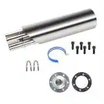 AllExtreme EXEMSL6 51mm Inlet Universal Exhaust Muffler Silencer for Street Sports Dirt Bike and Motorcycles (Silver)