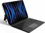 ProElite Wireless Bluetooth TouchPad Keyboard flip case Cover for Apple iPad Pro 12.9 inch 2022/2021/2020/2018 6th/5th/4th/3rd Gen, Black