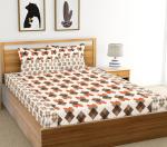 Country Home Classic 1780 Grey Cotton Double Bedsheet With 2 Pillow Covers (220cmx244cm)