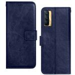 Frazil Vintage Flip Case Cover for Realme X7 5G Leather | Inner TPU | Foldable Stand | Wallet Card Slots - Blue