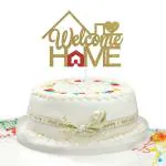 Festiko Gold Glitter Welcome Home Cake Topper Welcome Sign, New House, Retire From The Military, Retirement, Home Party Decoration Supplies